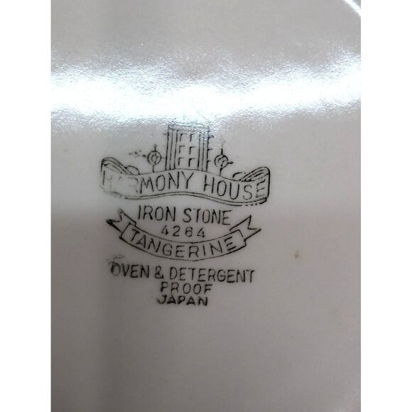 Harmony House Iron Stone 4264 Tangerine 7 5/8" Salad Plate Vintage Set of 4 - Picture 10 of 10